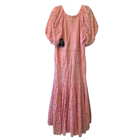 Boston Proper Candy Pink Puff Sleeve Lace High Low Dress Size 18 Wedding - Picture 8 of 9